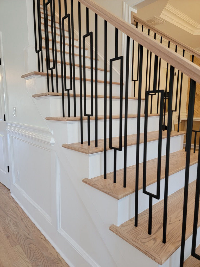 Modern balusters installed